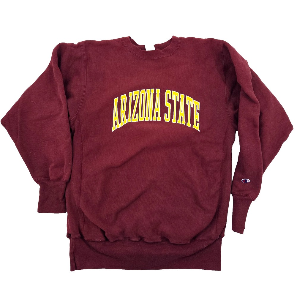 VTG 90s Arizona State Sun Devils Champion Reverse Weave Sweatshirt XXL Maroon